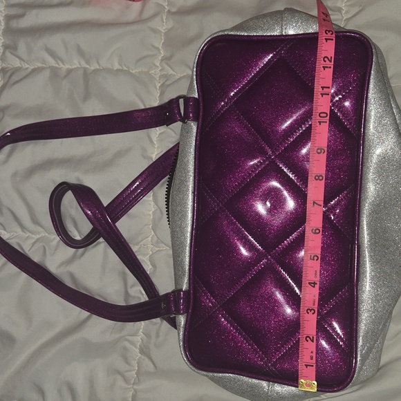 trophy queen Handbags - 2000s Trophy Queen GlamRockPurple and Silver Glitter Bag